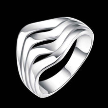 silver plated ring jewelry water ripples ring smtr123 J4U66