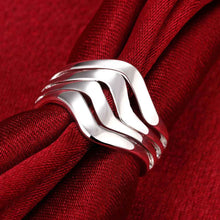 silver plated ring jewelry water ripples ring smtr123 J4U66