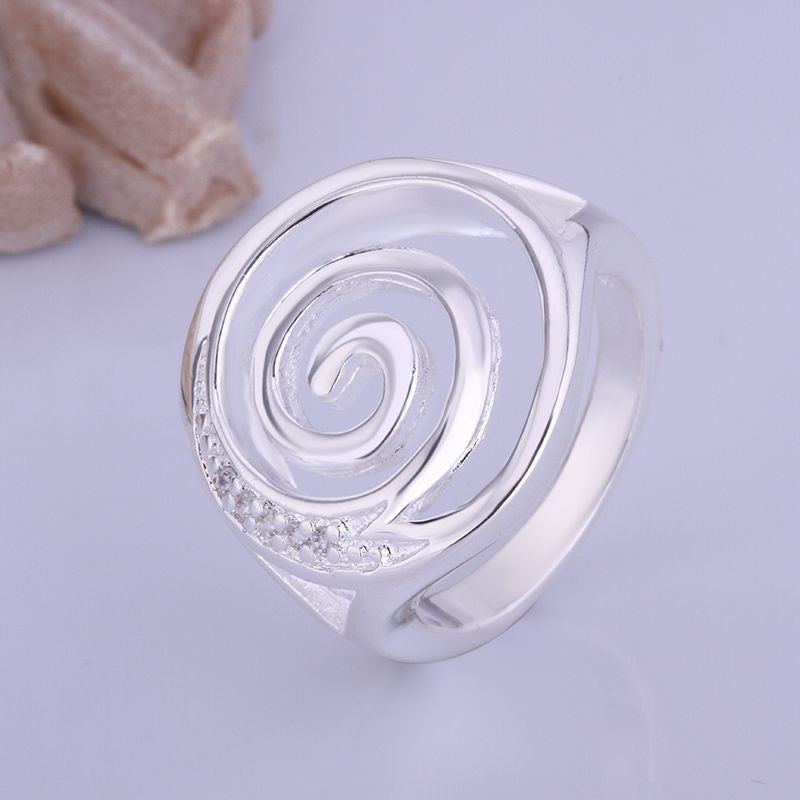 silver plated ring jewelry whirlwind ring smtr404 J4U66