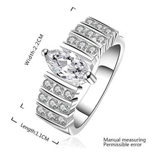 silver plated ring jewelry crown stone zir ring smtr52 J4U66
