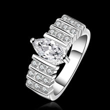 silver plated ring jewelry crown stone zir ring smtr52 J4U66
