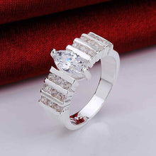 silver plated ring jewelry crown stone zir ring smtr52 J4U66