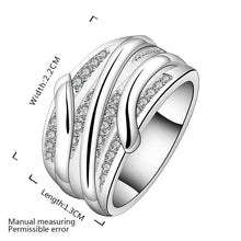 silver plated ring jewelry crystal line ring smtr572 J4U66