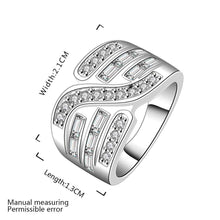 silver plated ring jewelry crystal tiao ring smtr57 J4U66