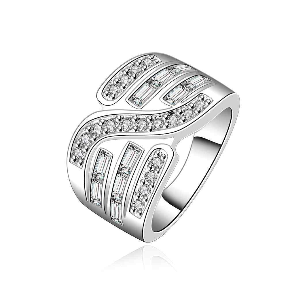silver plated ring jewelry crystal tiao ring smtr57 J4U66
