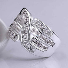 silver plated ring jewelry crystal tiao ring smtr57 J4U66