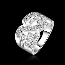 silver plated ring jewelry crystal tiao ring smtr57 J4U66