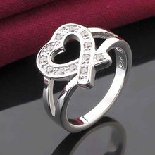silver plated ring jewelry heart out side ring smtr500 J4U66