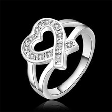 silver plated ring jewelry heart out side ring smtr500 J4U66