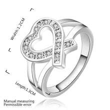 silver plated ring jewelry heart out side ring smtr500 J4U66