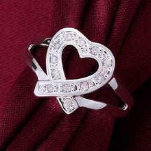 silver plated ring jewelry heart out side ring smtr500 J4U66