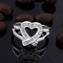 silver plated ring jewelry heart out side ring smtr500 J4U66