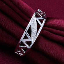 silver plated ring jewelry hollow hole roma ring smtr40 J4U66