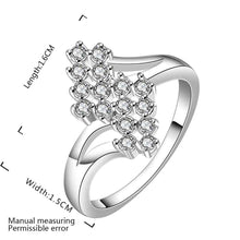 silver plated ring jewelry leaf trss white ring smtr527 J4U66