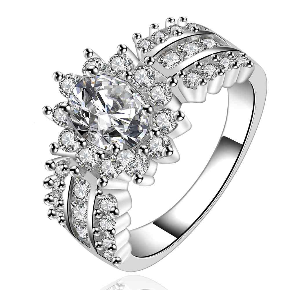silver plated ring jewelry luxnx stone ring smtr54 J4U66