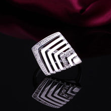 silver plated ring jewelry square web ring smtr411 J4U66