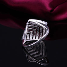 silver plated ring jewelry square web ring smtr411 J4U66