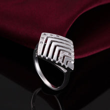 silver plated ring jewelry square web ring smtr411 J4U66