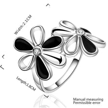 silver plated ring jewelry two flower fenska ring smtr31 J4U66