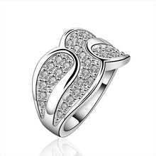 silver plated ring jewelry crystal x shape ring smtr51 J4U66