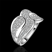 silver plated ring jewelry crystal x shape ring smtr51 J4U66