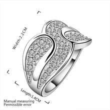silver plated ring jewelry crystal x shape ring smtr51 J4U66