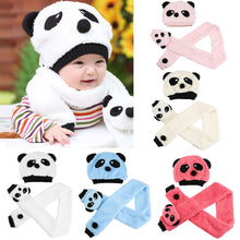 knitted baby hat warm cotton children beanie and scarf set lovely panda hats baby caps kids hat cap J4U66
