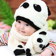 knitted baby hat warm cotton children beanie and scarf set lovely panda hats baby caps kids hat cap J4U66