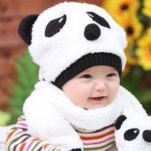 knitted baby hat warm cotton children beanie and scarf set lovely panda hats baby caps kids hat cap J4U66