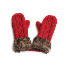 women gloves mitten thick warm knitted faux furchristmas cute glove gloves J4U66