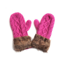 women gloves mitten thick warm knitted faux furchristmas cute glove gloves J4U66