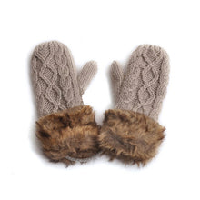 women gloves mitten thick warm knitted faux furchristmas cute glove gloves J4U66