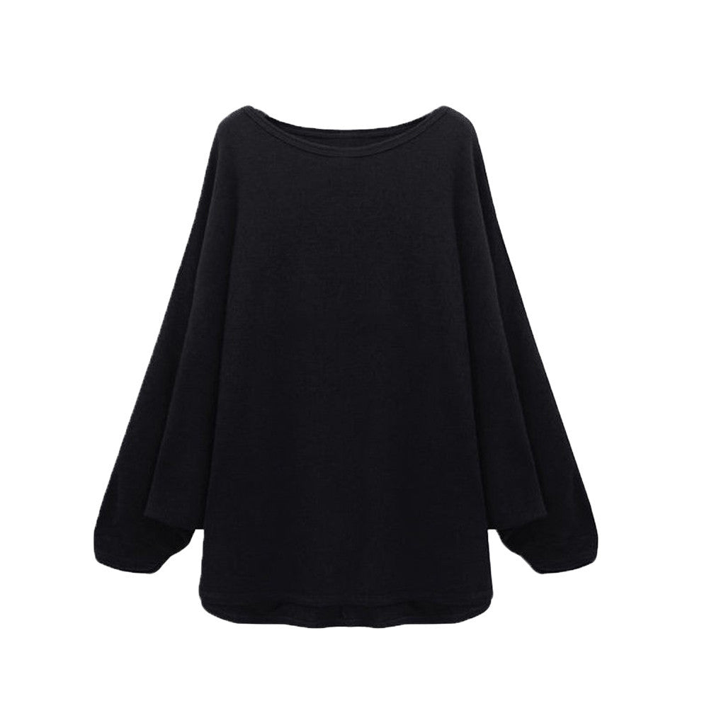 fshion women blouses celebrity style knitted blouse batwing sleeve loose casual pullovercasual shirts blusas J4U66