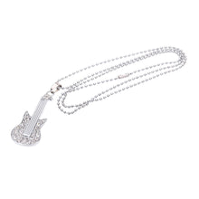 retro punk necklace rhinestone guitar pendant necklace chain for man womem vintage jewelry J4U66