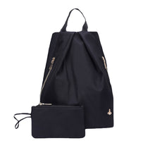 unisex nylon backpack side zippers school backbag mochila feminina men women backbag black purple dark blue J4U66