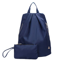 unisex nylon backpack side zippers school backbag mochila feminina men women backbag black purple dark blue J4U66