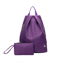 unisex nylon backpack side zippers school backbag mochila feminina men women backbag black purple dark blue J4U66