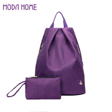 unisex nylon backpack side zippers school backbag mochila feminina men women backbag black purple dark blue J4U66