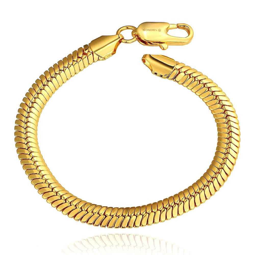 jewerly 18k gp 10m snake chain pulseras mujer women braceletsmtpb04 J4U66