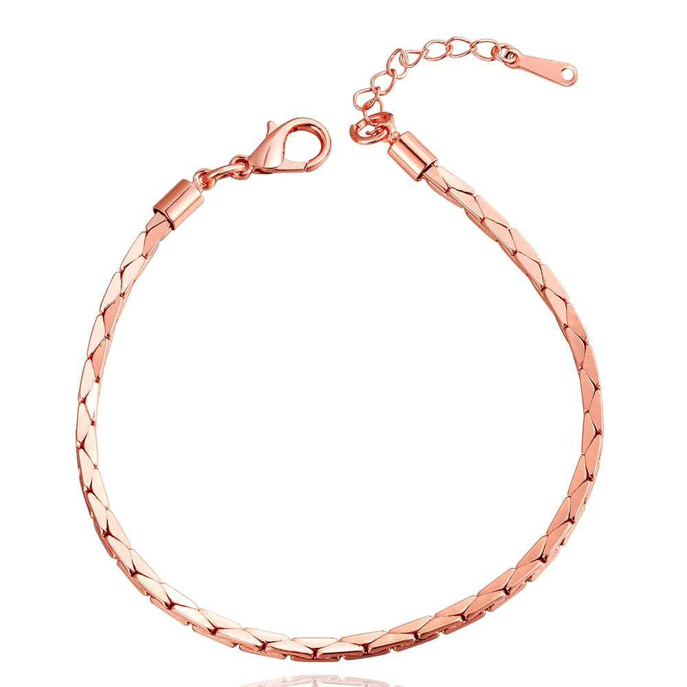 jewerly 18k gp 2 5m triangle 7 5 inch rose pulseras mujer women braceletsmtpb04 J4U66
