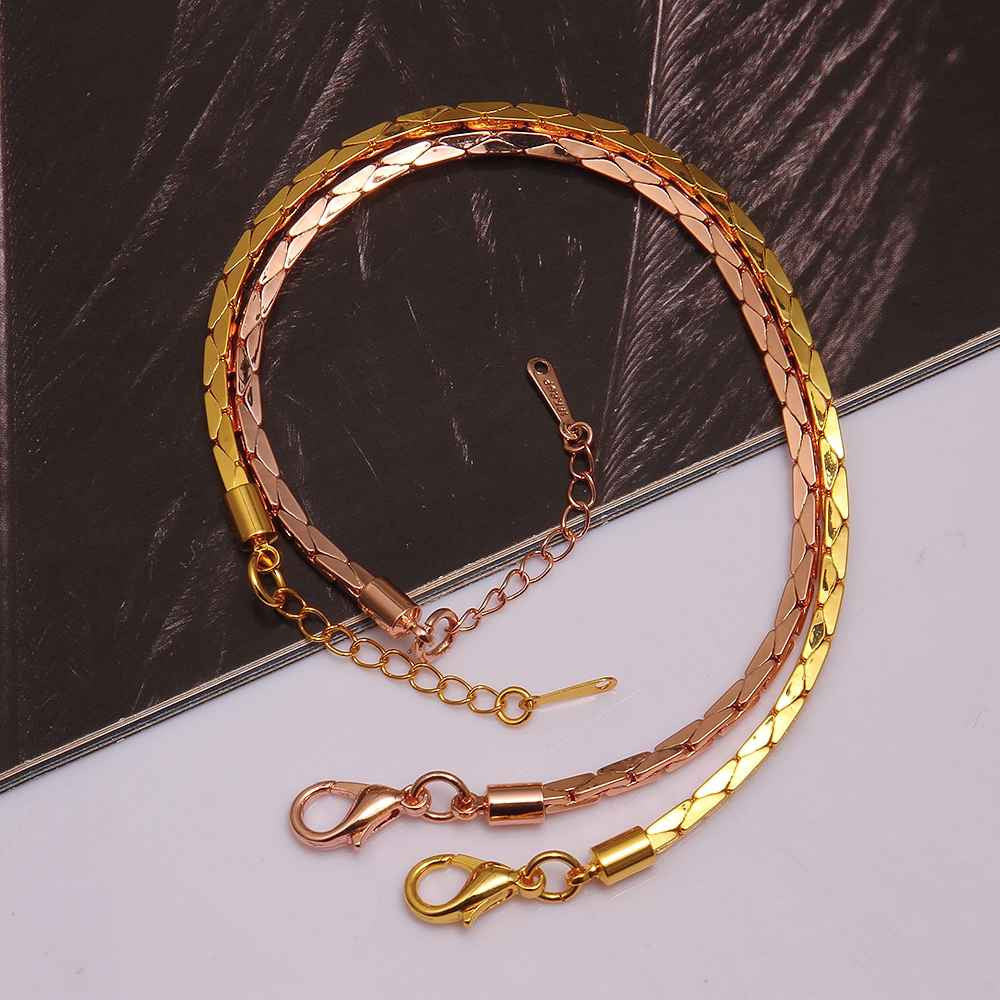 jewerly 18k gp 2 5m triangle combination 7 5 inch pulseras mujer women braceletsmtpb00 J4U66