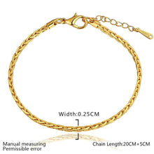 jewerly 18k gp 2 5m square 7 5 inch pulseras mujer women braceletsmtpb02 J4U66