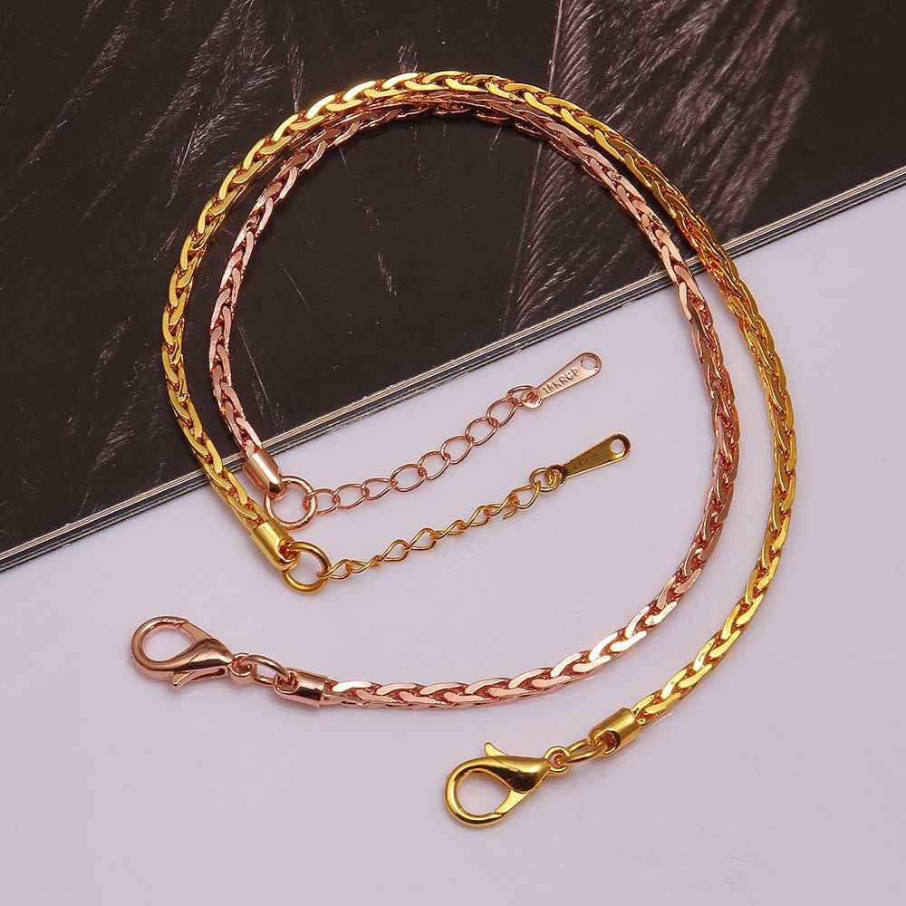 jewerly 18k gp 2 5m square 7 5 inch pulseras mujer women braceletsmtpb02 J4U66