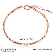 jewerly 18k gp 2 5m square 7 5 inch rose pulseras mujer women braceletsmtpb0 J4U66