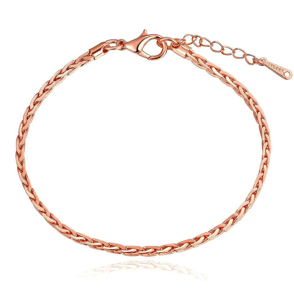 jewerly 18k gp 2 5m square 7 5 inch rose pulseras mujer women braceletsmtpb0 J4U66