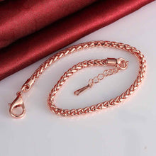 jewerly 18k gp 3m round grid 7 5 inch rose pulseras mujer women braceletsmtpb05 J4U66