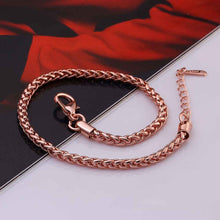 jewerly 18k gp 3m round grid 7 5 inch rose pulseras mujer women braceletsmtpb05 J4U66