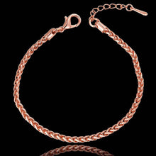 jewerly 18k gp 3m round grid 7 5 inch rose pulseras mujer women braceletsmtpb05 J4U66
