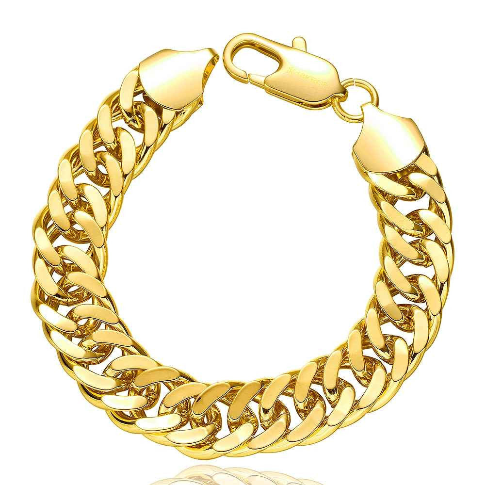 jewerly 18k gp b14m sideways chain pulseras mujer women braceletsmtpb104 J4U66