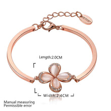 jewerly 18k gp quatrefoil crystal pulseras mujer women braceletsmtpb07 J4U66